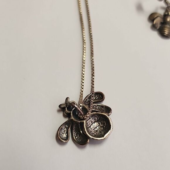Sterling Silver Bee Pendant Necklace and Matching Earrings Set - Picture 3 of 4